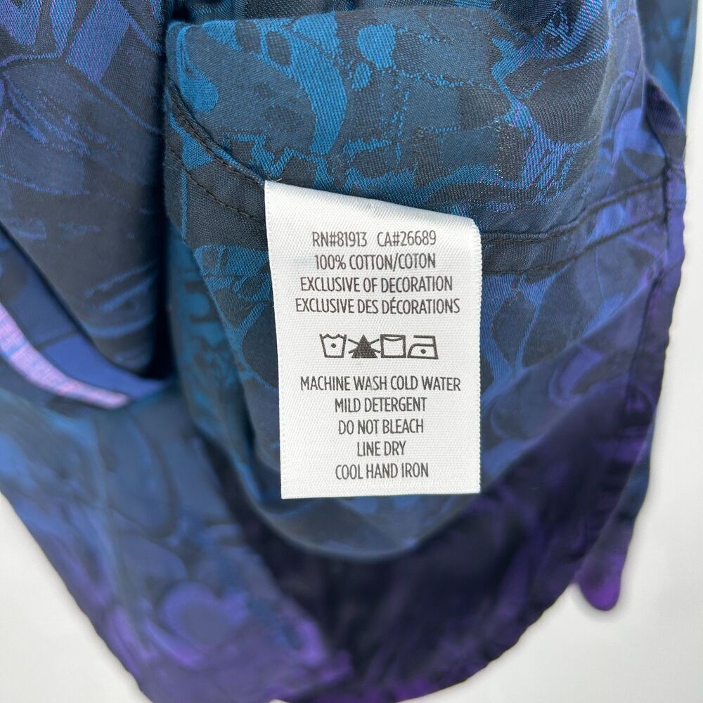 ROBERT GRAHAM Beat Street Blue Purple Ombre Graffiti Long Sleeve Dress Shirt XL - Picture 6 of 6